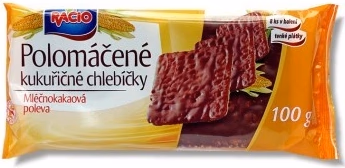 Racio Polomáčené kukuřičné chlebíčky Mléčnokakaové